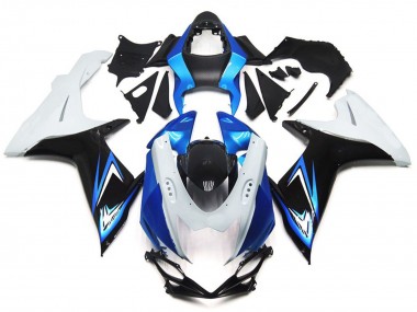 Light Blue and Gloss White Style with Black 2011-2020 Suzuki GSXR 600-750 Motorcycle Fairings