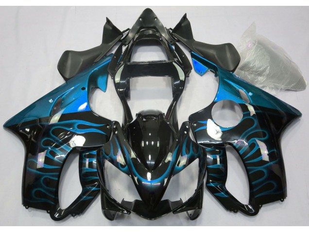 Light Blue Flame 2001-2003 Honda CBR600 F4i Motorcycle Fairings