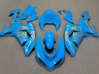 Light Blue & Gold 2006-2007 Kawasaki ZX10R Motorcycle Fairings