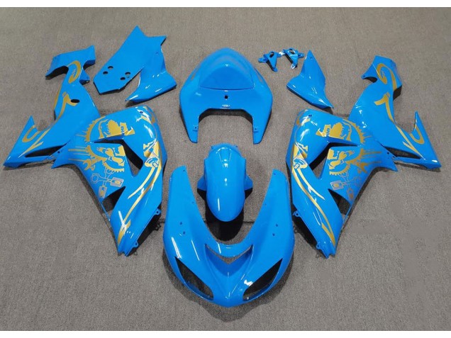 Light Blue & Gold 2006-2007 Kawasaki ZX10R Motorcycle Fairings