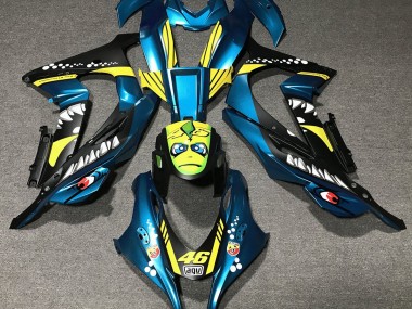 Light Blue Shark 2016-2019 Kawasaki ZX10R Motorcycle Fairings