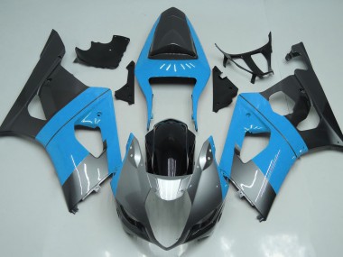 Light Blue Silver and Black 2003-2004 Suzuki GSXR 1000 Motorcycle Fairings