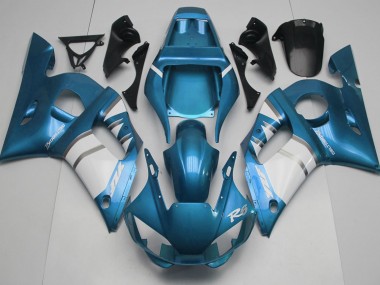 Light Blue & White 1998-2002 Yamaha R6 Motorcycle Fairings