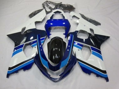 Light Blue White and Black 2004-2005 Suzuki GSXR 600-750 Motorcycle Fairings