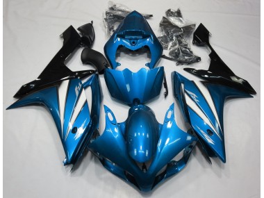 Light Blue White and Black 2007-2008 Yamaha R1 Motorcycle Fairings