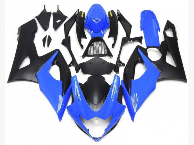 Light Gloss Blue and Matte Black Lowers 2005-2006 Suzuki GSXR 1000 Motorcycle Fairings