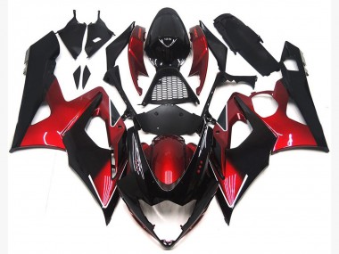 Maroon red and Gloss Black 2005-2006 Suzuki GSXR 1000 Motorcycle Fairings