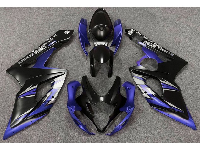 Matte Black and Blue 2005-2006 Suzuki GSXR 1000 Motorcycle Fairings