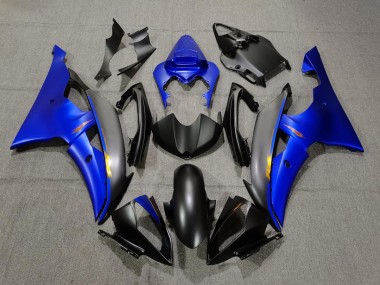 Matte Black and Blue 2008-2016 Yamaha R6 Motorcycle Fairings