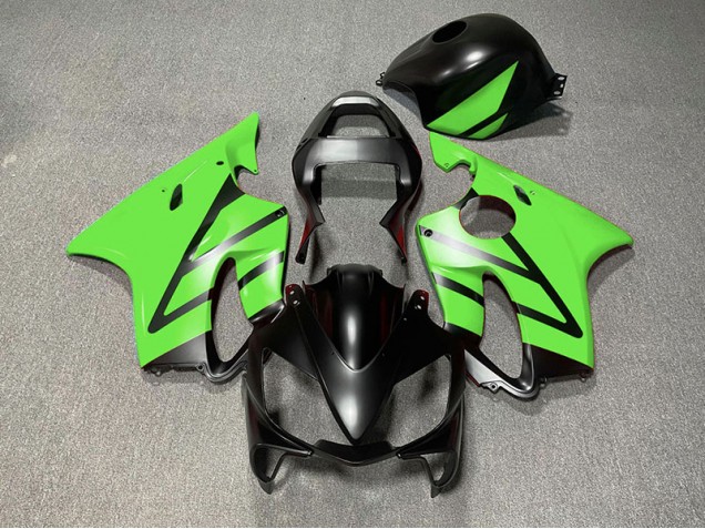 Matte Black and Green 2001-2003 Honda CBR600 F4i Motorcycle Fairings