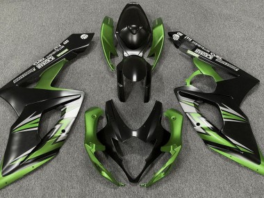 Matte Black and Green 2005-2006 Suzuki GSXR 1000 Motorcycle Fairings