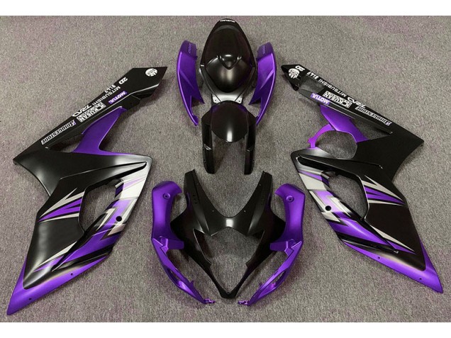 Matte Black and Purple 2005-2006 Suzuki GSXR 1000 Motorcycle Fairings