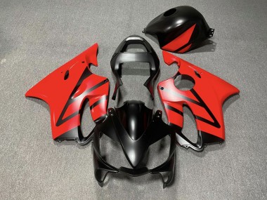 Matte Black and Red 2001-2003 Honda CBR600 F4i Motorcycle Fairings