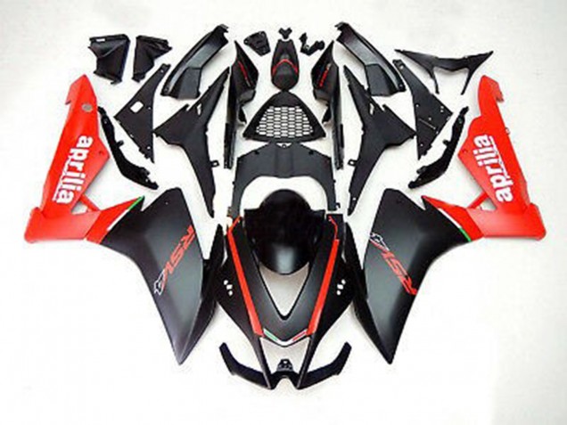 Matte Black and Red 2012-2015 Aprilia RS4 125 Motorcycle Fairings