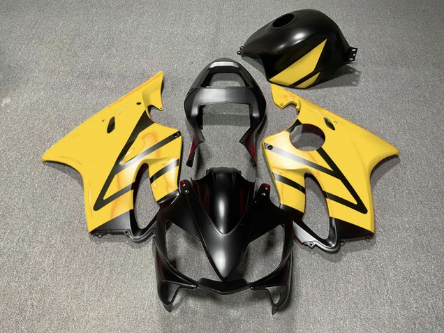 Matte Black and Yellow 2001-2003 Honda CBR600 F4i Motorcycle Fairings