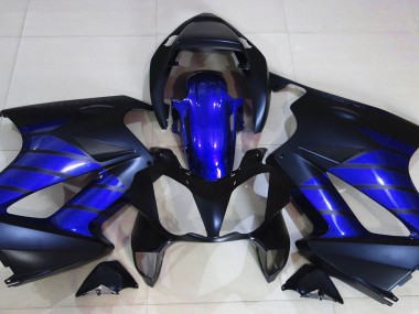 Matte Black & Blue 2002-2012 Honda VFR800 Motorcycle Fairings