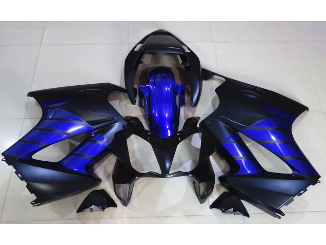 Matte Black & Blue 2002-2012 Honda VFR800 Motorcycle Fairings