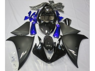 Matte Black & Blue 2009-2012 Yamaha R1 Motorcycle Fairings