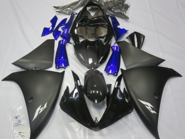 Matte Black & Blue 2009-2012 Yamaha R1 Motorcycle Fairings