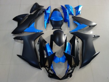 Matte Black & Bright Blue 2011-2020 Suzuki GSXR 600-750 Motorcycle Fairings