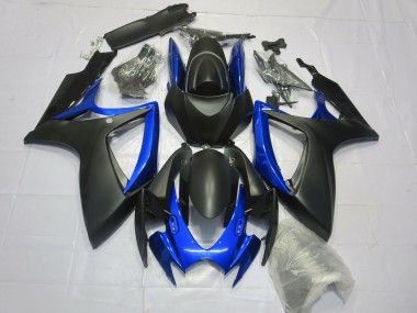 Matte Black Gloss Blue 2006-2007 Suzuki GSXR 600-750 Motorcycle Fairings