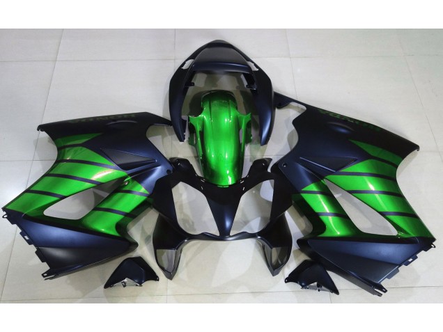 Matte Black & Green 2002-2012 Honda VFR800 Motorcycle Fairings