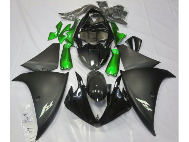 Matte Black & Green 2009-2012 Yamaha R1 Motorcycle Fairings