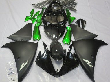 Matte Black & Green 2009-2012 Yamaha R1 Motorcycle Fairings