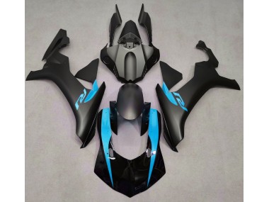 Matte Black & Light Blue 2015-2019 Yamaha R1 Motorcycle Fairings