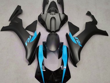 Matte Black & Light Blue 2015-2019 Yamaha R1 Motorcycle Fairings