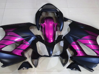 Matte Black & Pink 2002-2012 Honda VFR800 Motorcycle Fairings