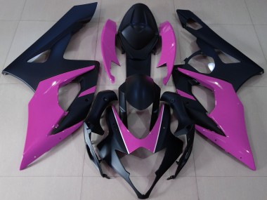 Matte Black & Pink 2005-2006 Suzuki GSXR 1000 Motorcycle Fairings