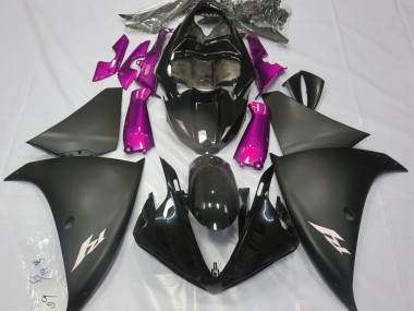 Matte Black & Pink 2009-2012 Yamaha R1 Motorcycle Fairings