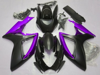 Matte Black & Purple 2006-2007 Suzuki GSXR 600-750 Motorcycle Fairings