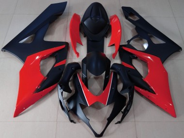 Matte Black & Red 2005-2006 Suzuki GSXR 1000 Motorcycle Fairings