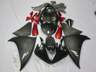 Matte Black Red 2013-2014 Yamaha R1 Motorcycle Fairings