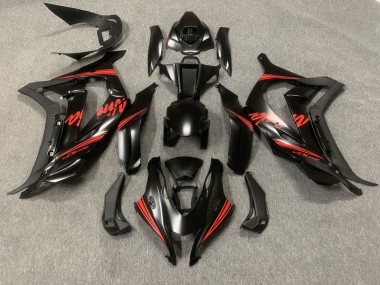 Matte Black w Red 2016-2019 Kawasaki ZX10R Motorcycle Fairings