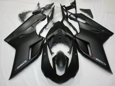 Matte Black with Red 2007-2012 Ducati 848 1098 1198 Motorcycle Fairings