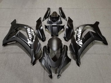 Matte Black with White 2016-2019 Kawasaki ZX10R Motorcycle Fairings