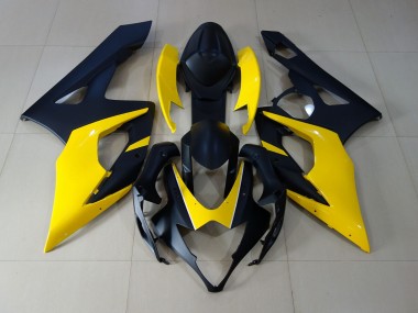 Matte Black & Yellow 2005-2006 Suzuki GSXR 1000 Motorcycle Fairings