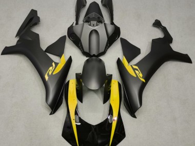 Matte Black & Yellow 2015-2019 Yamaha R1 Motorcycle Fairings