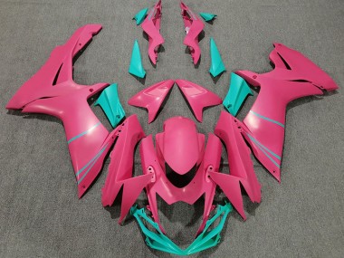 Matte Hot Pink and Teal 2011-2020 Suzuki GSXR 600-750 Motorcycle Fairings