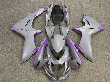 Matte Nardo Gray & Purple Accents 2011-2020 Suzuki GSXR 600-750 Motorcycle Fairings