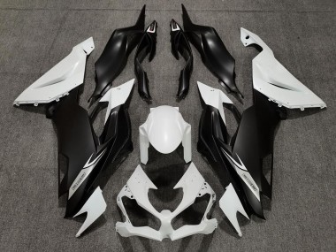 Matte Pearl White and Black 2019-2020 Kawasaki ZX6R Motorcycle Fairings