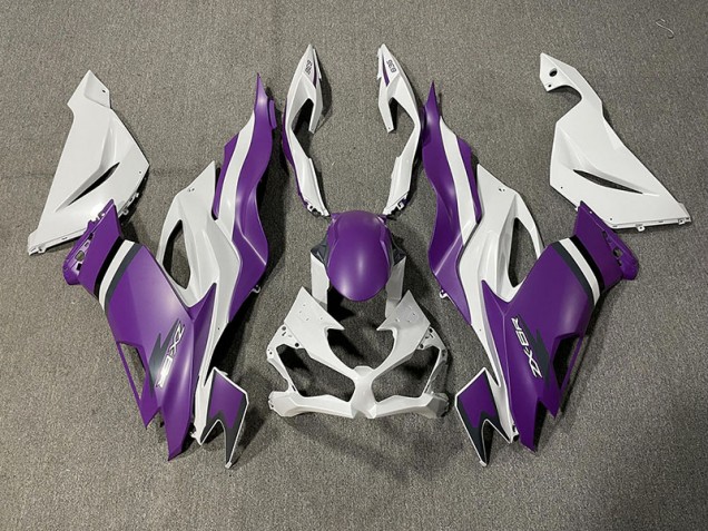 Matte Purple and White 2019-2020 Kawasaki ZX6R Motorcycle Fairings