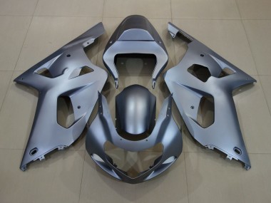 Matte Silver White Logos 2001-2003 Suzuki GSXR 600-750 Motorcycle Fairings