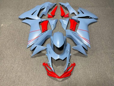 Matte Sky Blue & Red 2011-2020 Suzuki GSXR 600-750 Motorcycle Fairings