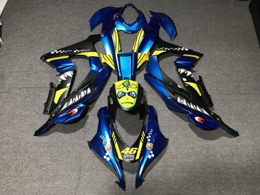 Metallic Blue Shark 2016-2019 Kawasaki ZX10R Motorcycle Fairings