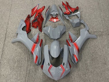 Nardo Gray & Red Accents 2015-2019 Yamaha R1 Motorcycle Fairings