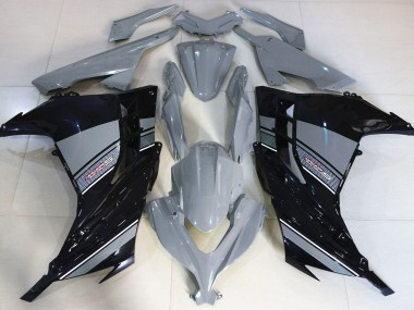 Nardo Grey and Black 2013-2018 Kawasaki Ninja 300 Motorcycle Fairings